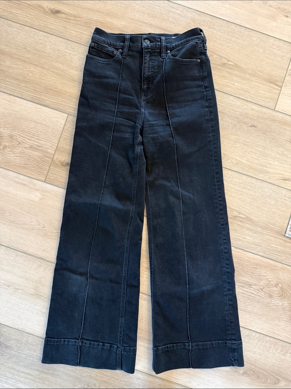 J. Crew Black Wide-Leg High-Rise Jeans